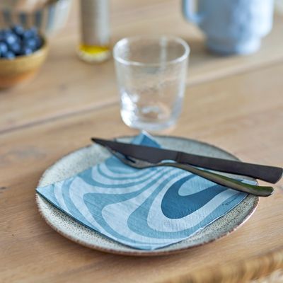 Serviettes - Niloa Serviette, Blue, FSC® Mix, Papier Pack of 20 - BLOOMINGVILLE MULTIBRAND HOUSE