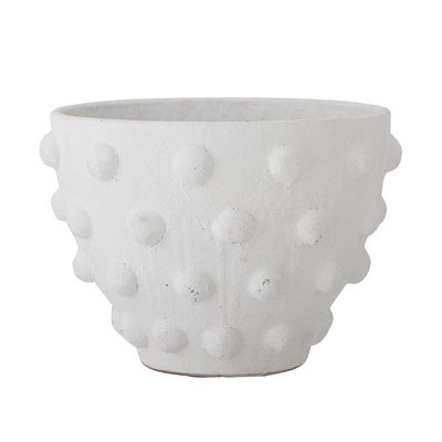 Flower pots - Rokiya Deco Flowerpot, White, Terracotta - BLOOMINGVILLE MULTIBRAND HOUSE