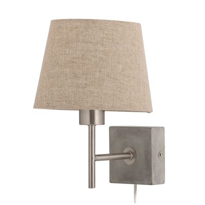 Wall lamps - Stellio Wall Lamp, Nature, Linen  - BLOOMINGVILLE