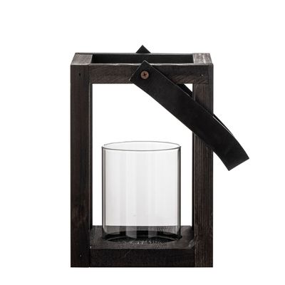 Lampes de table extérieures - Lyra Lanterne avec verre, Noir, Pin  - BLOOMINGVILLE MULTIBRAND HOUSE