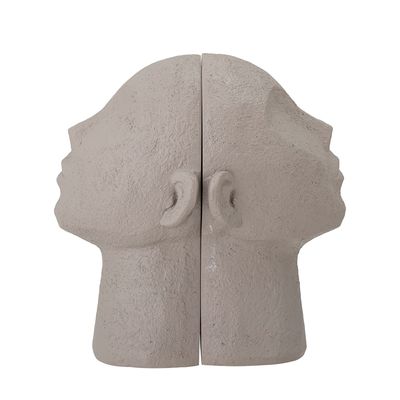 Decorative objects - Baldur Bookend, Grey, Polyresin Set of 2 - BLOOMINGVILLE MULTIBRAND HOUSE