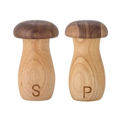 Couverts & ustensiles de cuisine - Rahim Ensemble de sel et poivre, Marron, Bois d'hévéa - BLOOMINGVILLE MULTIBRAND HOUSE