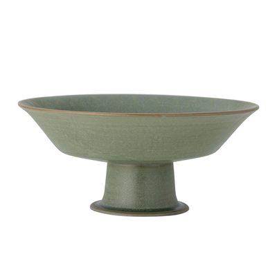 Bowls - Bodie Pedestal Bowl, Green, Stoneware - BLOOMINGVILLE MULTIBRAND HOUSE