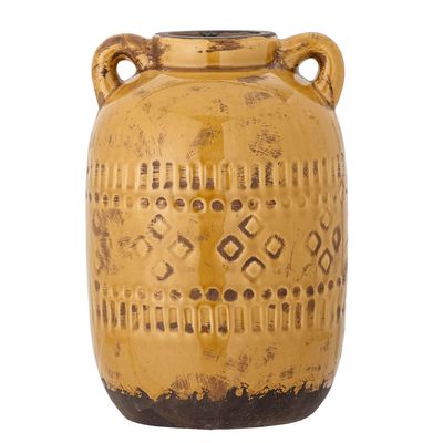 Vases - Rijad Deco Vase, Yellow, Terracotta - BLOOMINGVILLE MULTIBRAND HOUSE