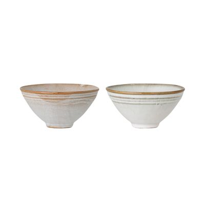 Bowls - Masami Bowl, White, Stoneware Set of 2 - BLOOMINGVILLE MULTIBRAND HOUSE