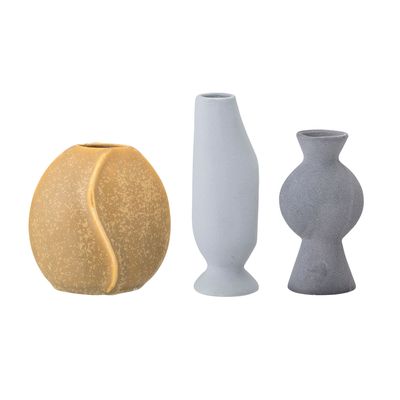 Vases - Miacecilia Vase, Yellow, Stoneware Set of 3 - BLOOMINGVILLE MULTIBRAND HOUSE