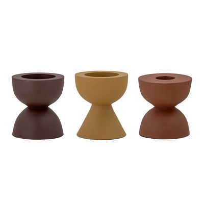 Bougeoirs et photophores - Ike Photophore et bougeoir, Marron, Aluminium Set of 3 - BLOOMINGVILLE MULTIBRAND HOUSE