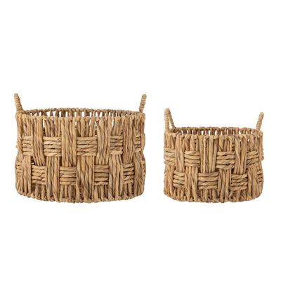 Shopping baskets - Pepita Basket, Nature, Water Hyacinth Set of 2 - BLOOMINGVILLE