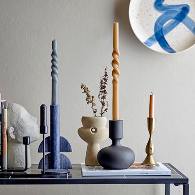 Bougeoirs et photophores  - Bess Bougeoir, Blue, Polyrésine  - BLOOMINGVILLE MULTIBRAND HOUSE