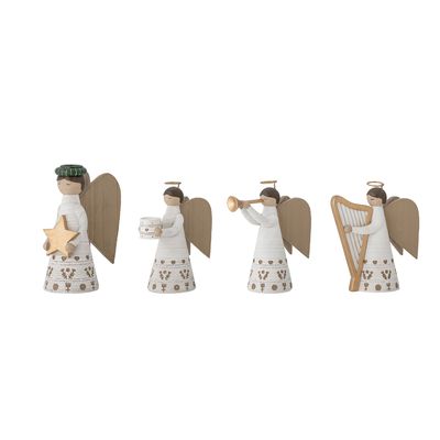 Bougeoirs et photophores - Abba Bougeoir, Blanc, Polyrésine Set of 4 - BLOOMINGVILLE MULTIBRAND HOUSE