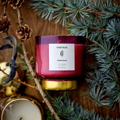 Candles - VINTAGE-Cedarwood Scent Candle, Purple, Wax  - ILLUME X BLOOMINGVILLE