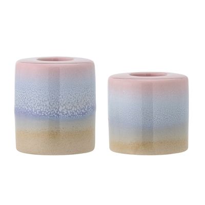 Bougeoirs et photophores - Safie Bougeoir, Rose, Grès Set of 2 - BLOOMINGVILLE MULTIBRAND HOUSE