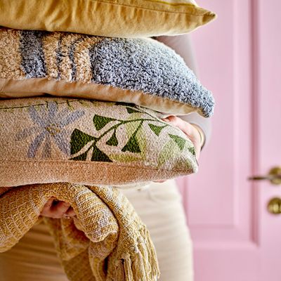 Coussins - Nairn Coussin, Verte, Coton recyclé  - BLOOMINGVILLE MULTIBRAND HOUSE