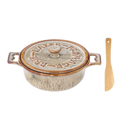 Kitchen utensils - Aram Oven Dish w/Lid, Grey, Stoneware - BLOOMINGVILLE MULTIBRAND HOUSE