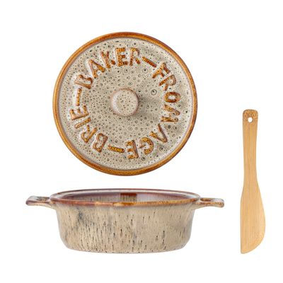 Couverts & ustensiles de cuisine - Aram Plat au four avec couvercle, Gris, Grès  - BLOOMINGVILLE MULTIBRAND HOUSE