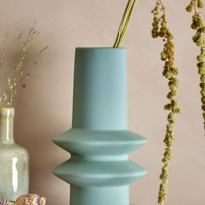 Vases - Isold Vase, Green, Stoneware  - BLOOMINGVILLE MULTIBRAND HOUSE