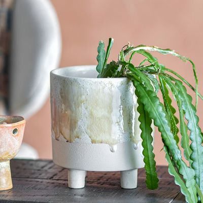 Flower pots - Imoa Flowerpot, Yellow, Stoneware  - CREATIVE COLLECTION