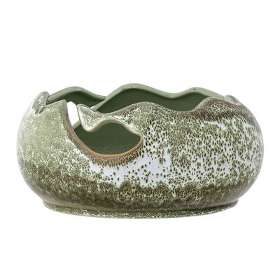 Bowls - Leonas Deco Bowl, Green, Stoneware  - BLOOMINGVILLE