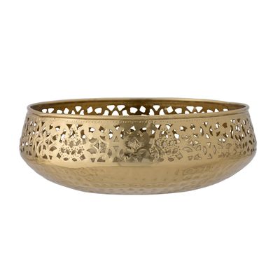 Bowls - Aisha Deco Bowl, Gold, Metal  - BLOOMINGVILLE