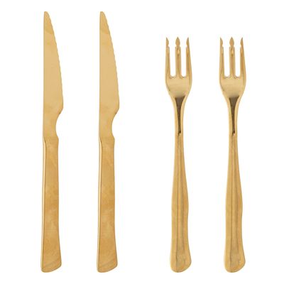 Couverts & ustensiles de cuisine - Ollin Couverts à steak, Or, Acier inoxydable Set of 4 - BLOOMINGVILLE MULTIBRAND HOUSE