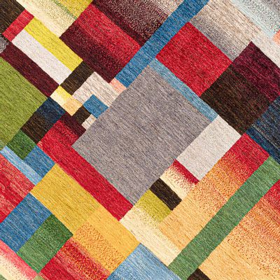 Tapis design - Mondrianesque Squares Revisited 5, Zollanvari Super Fine Gabbeh - ZOLLANVARI INTERNATIONAL