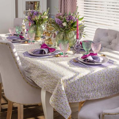 Table linen - Tablecloth Purple Willow - 130 cm x 200 cm - ROSEBERRY HOME