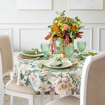 Linge de table textile - Nappe de table Emerald ronde - ⌀ 140 cm - ROSEBERRY HOME