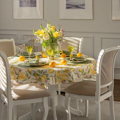 Table linen - Tablecloth Lemonade round - ⌀ 160 cm - ROSEBERRY HOME