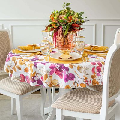 Linge de table textile - Nappe de table Purple Sparrow ronde - ⌀ 140 cm - ROSEBERRY HOME
