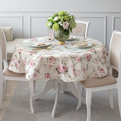 Linge de table textile - Nappe de table Roselle ronde -  ⌀ 210 cm - ROSEBERRY HOME