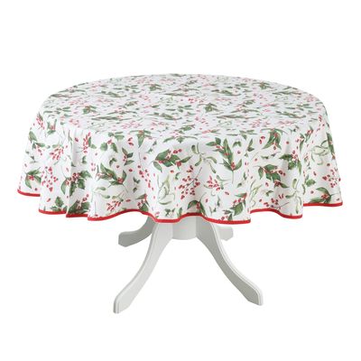 Linge de table textile - Nappe de table Very Merry Christmas ronde - ⌀ 140 cm - ROSEBERRY HOME