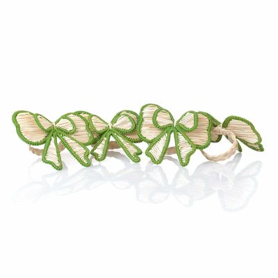 Table linen - Napkin rings Green Bows - 4 pieces - ROSEBERRY HOME