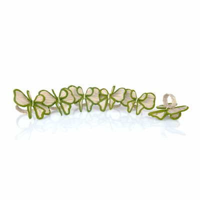 Linge de table textile - Ronds de serviette Green Bows - 6 pièces - ROSEBERRY HOME