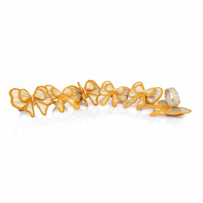 Table linen - Napkin rings Yellow Bows - 6 pieces - ROSEBERRY HOME