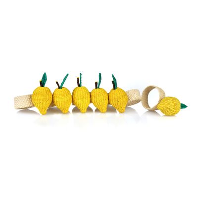 Table linen - Napkin rings Lemon Rings - 6 pieces - ROSEBERRY HOME