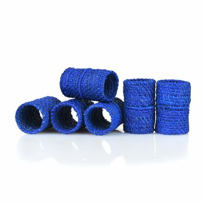 Linge de table textile - Ronds de serviette Blue Rings - 6 pièces - ROSEBERRY HOME