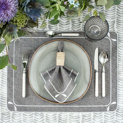 Linge de table textile - Brodé Sets de table Dragonfly - 4 pièces - ROSEBERRY HOME