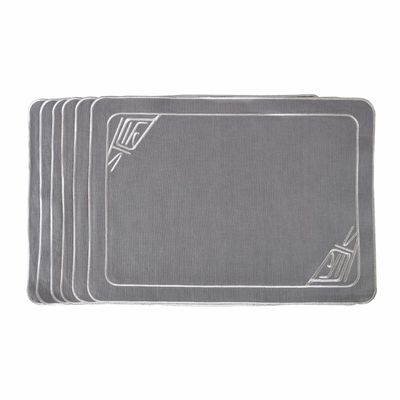 Table linen - Embroidered Placemats Infinity - 6 pieces - ROSEBERRY HOME