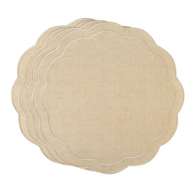 Linge de table textile - Brodé Sets de table Beige Petali - 4 pièces - ROSEBERRY HOME