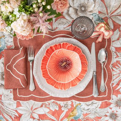 Sets de table - Brodé Sets de table Rust Onde - 6 pièces - ROSEBERRY HOME