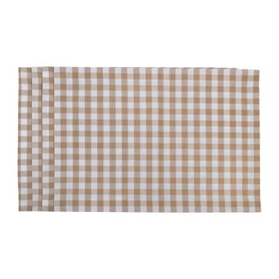 Table linen - Placemats Beige Gingham - 4 pieces - ROSEBERRY HOME