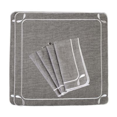 Linge de table textile - Brodé Serviette de tables Dragonfly - 6 pièces - ROSEBERRY HOME