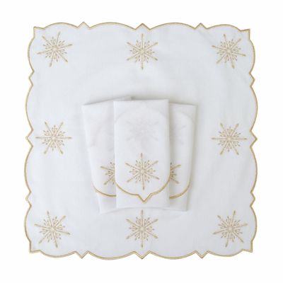 Linge de table textile - Brodé Serviette de tables Golden Stars - 4 pièces - ROSEBERRY HOME