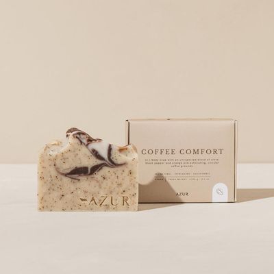 Cadeaux - Savon COFFEE COMFORT | barre exfoliante pour le corps | savon naturel - AZUR NATURAL BODY CARE