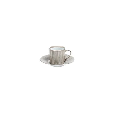 Tasses et mugs - Tasse et soucoupe café empire gris (Collection Carbone) - LEGLE