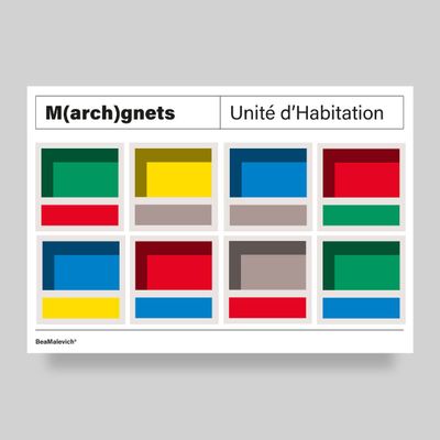 Decorative objects - Unité d'Habitation Façade Architecture Fridge Magnets - Pack of 8+8 - BEAMALEVICH