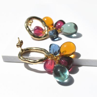 Jewelry - Boucles d'oreilles verre Murano 18 caratGold artisan Laleti Collection - CHAMA NAVARRO