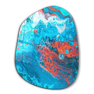 Other wall decoration -  Lava in the Ocean Amorphous Collection Glass Wall Art  88CMX68CM - ARTDESIGNA