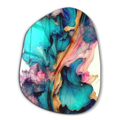 Other wall decoration - Dance of Watercolors Amorphous Collection Glass Wall Art 88CMX68CM - ARTDESIGNA