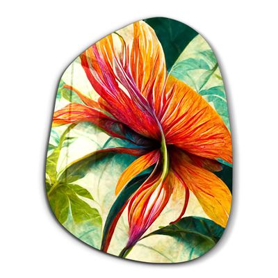 Autres décorations murales - Fleurs du jardin secret Décoration murale en verre de la collection Amorphe 88CMX68CM - ARTDESIGNA